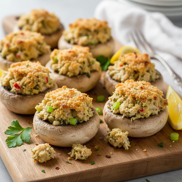 Savory Crab-Stuffed Mushroom Caps recipe