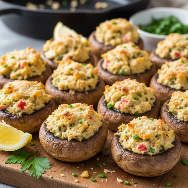 Savory Crab-Stuffed Mushroom Delights recipe
