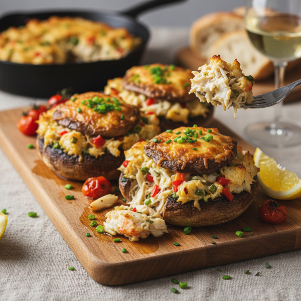 Savory Crab-Stuffed Portobello Mushrooms recipe