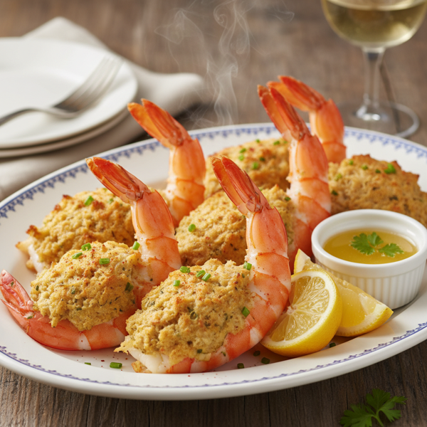 Savory Crab-Stuffed Royal Red Shrimp recipe