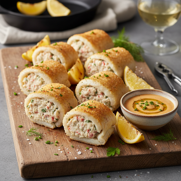 Savory Crab-Stuffed Whitefish Rolls recipe