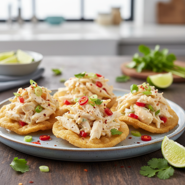 Savory Crab Delight on Prawn Crackers recipe