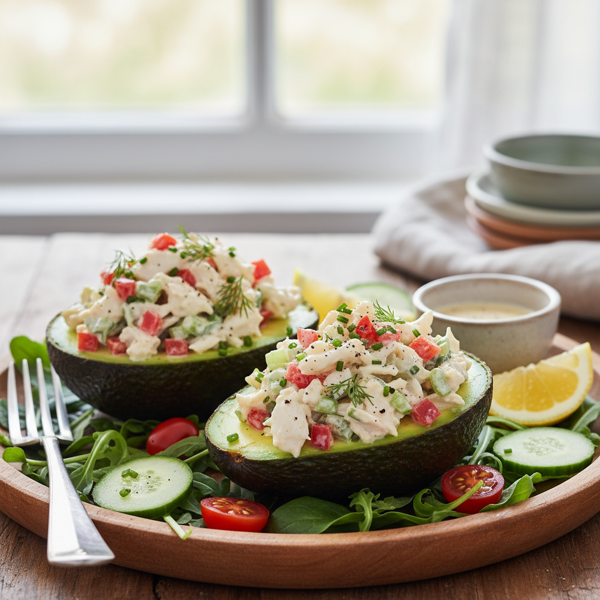 Savory Crab Salad Avocado Boats recipe