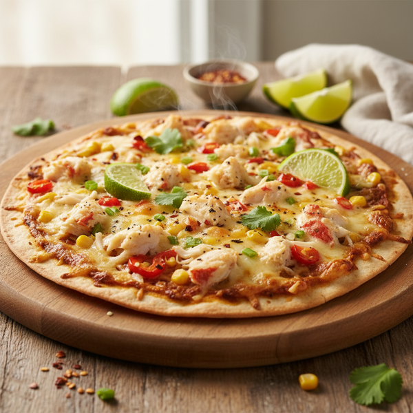 Savory Crab Tortilla Pizza recipe
