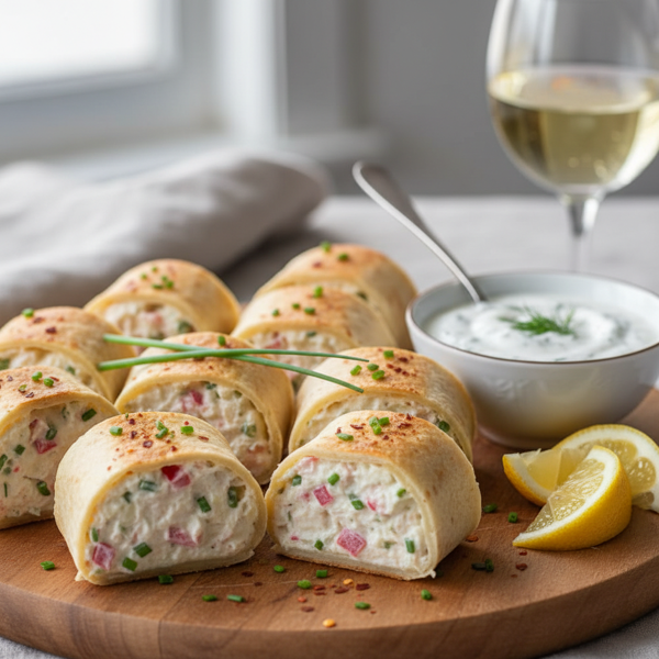 Savory Crab & Cream Cheese Tortilla Roll-Ups recipe