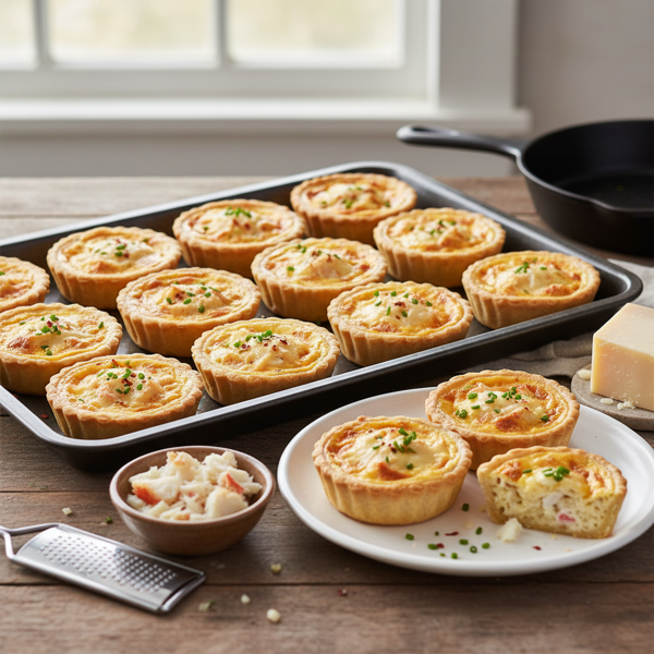 Savory Crab & Swiss Mini Quiches recipe