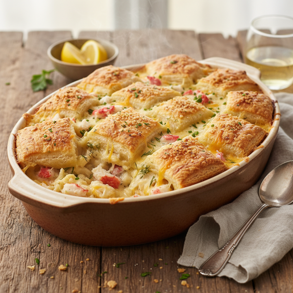 Savory Crab and Cheese Puff Casserole recipe