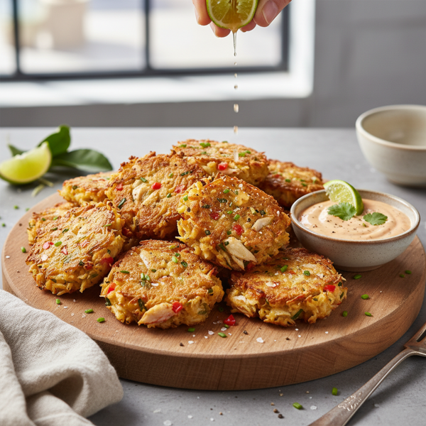 Savory Crab and Rice Fritters recipe