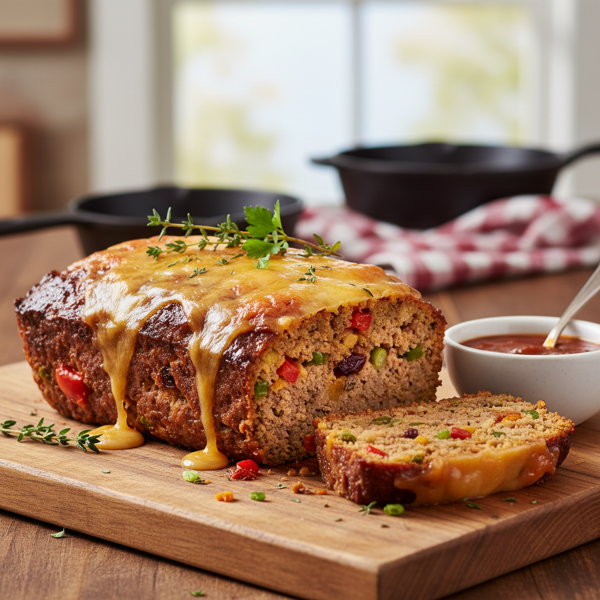 Savory Cracker Barrel Cheddar Meatloaf recipe