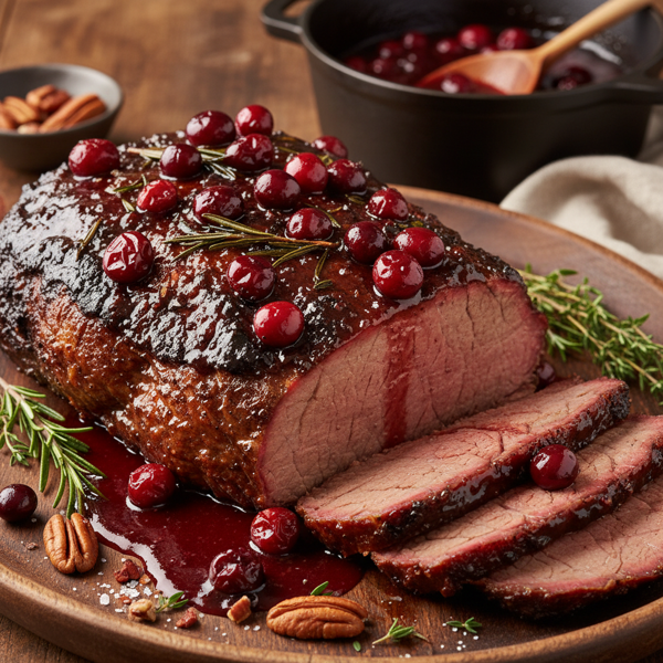 Savory Cranberry-Glazed Brisket recipe