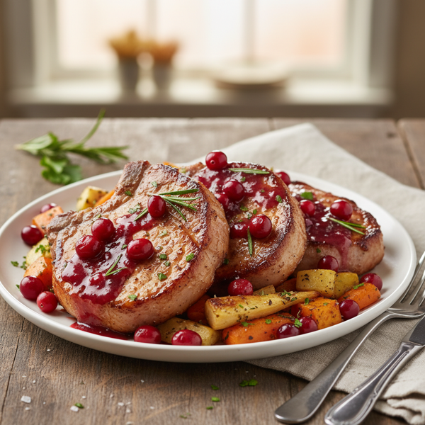 Savory Cranberry-Glazed Pork Chops recipe