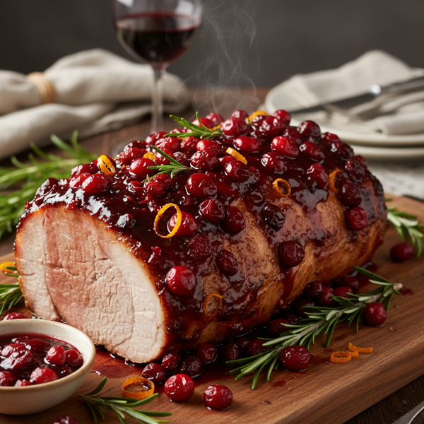 Savory Cranberry-Glazed Pork Loin recipe
