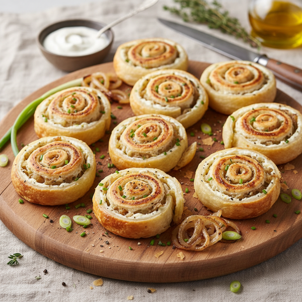 Savory Cream Cheese & Onion Pinwheels recipe