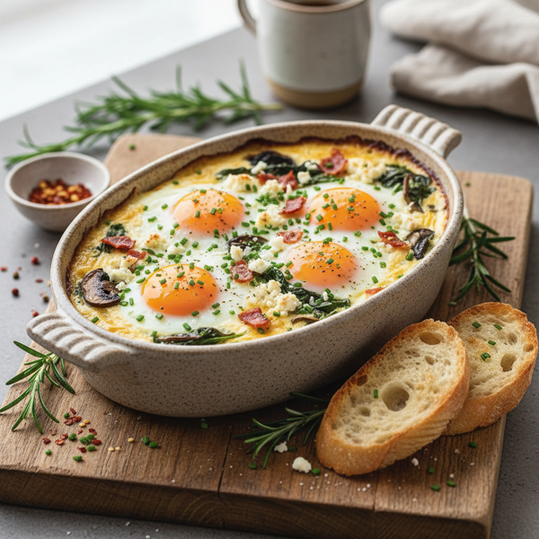 Savory Creamy Baked Eggs Delight recipe