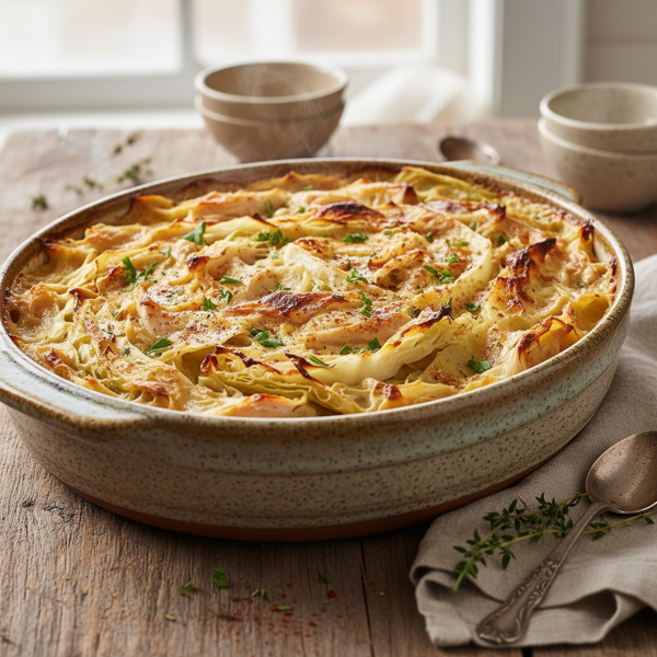 Savory Creamy Chicken & Cabbage Bake recipe