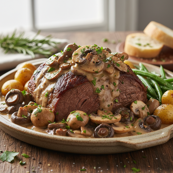 Savory Creamy Mushroom Chuck Roast recipe