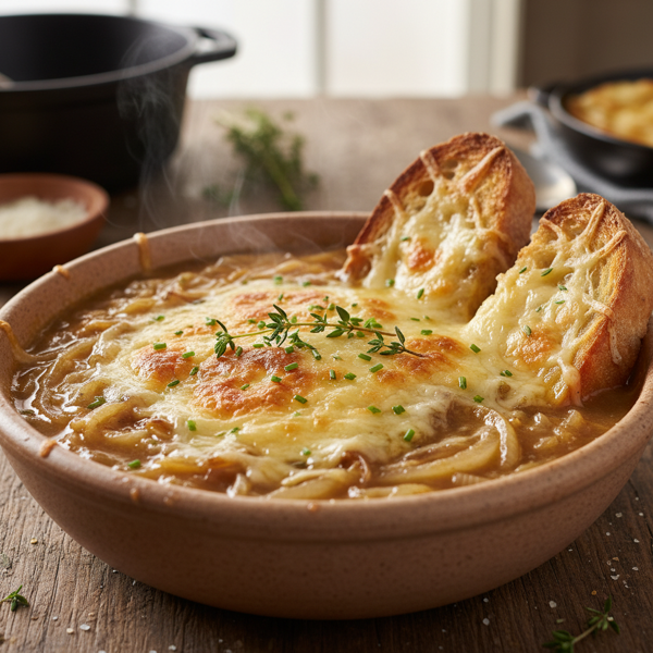 Savory Creamy Onion Cheese Soup recipe