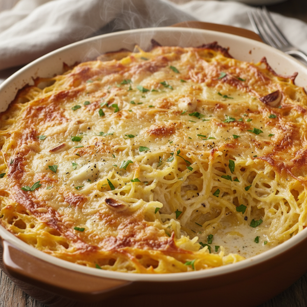 Savory Creamy Parmesan Spaghetti Squash Bake recipe