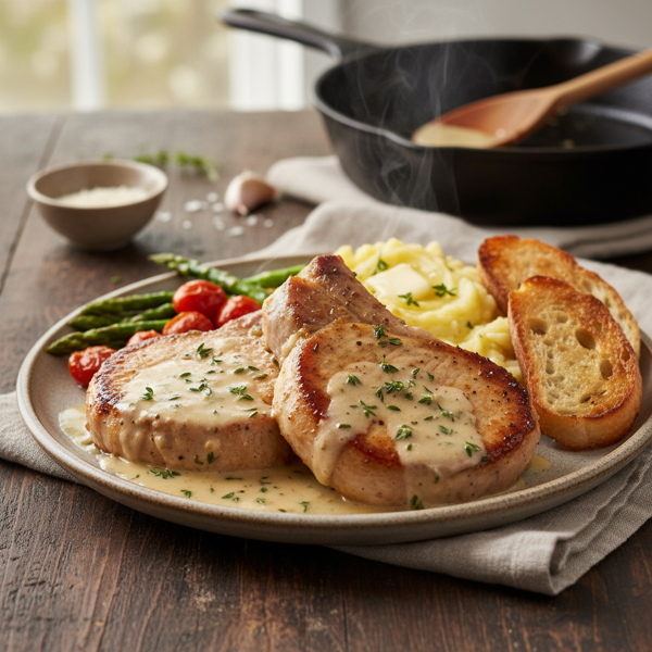 Savory Creamy Pork Chops recipe