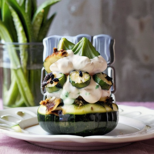 Savory Creamy Stuffed Zucchini Boats recipe