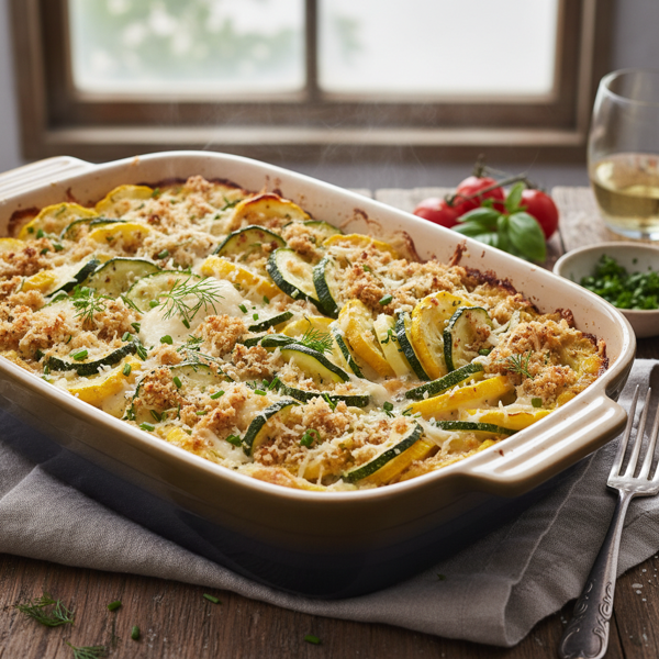 Savory Creamy Summer Squash Bake recipe
