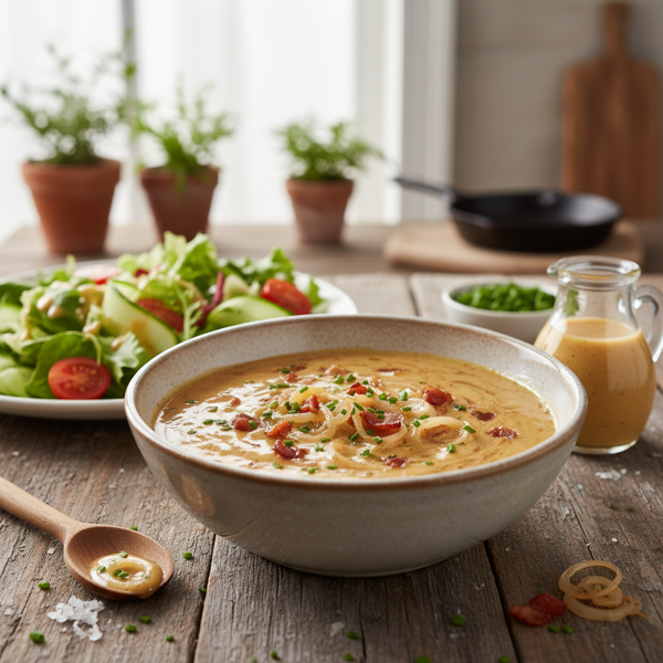 Savory Creamy Sweet Onion & Bacon Vinaigrette recipe