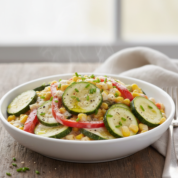 Savory Creamy Zucchini and Corn Medley recipe