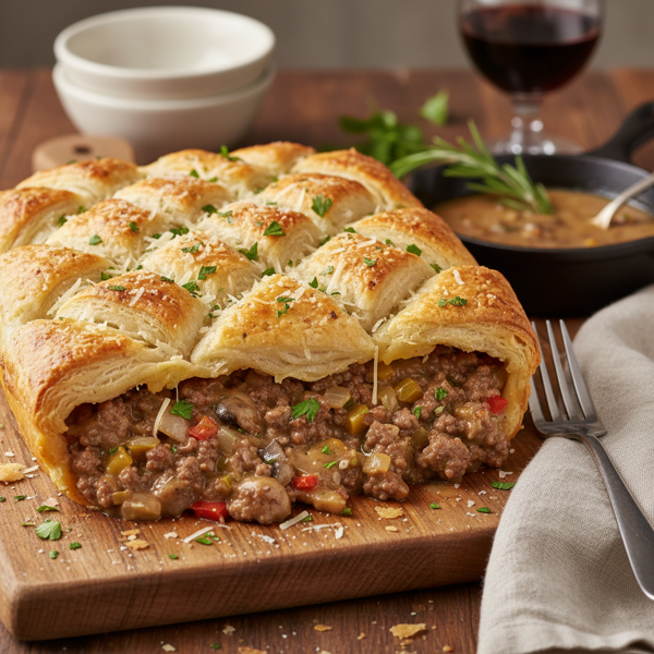 Savory Crescent Roll Beef Bake recipe