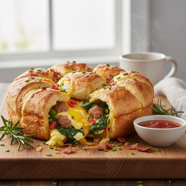 Savory Crescent Roll Breakfast Bake recipe