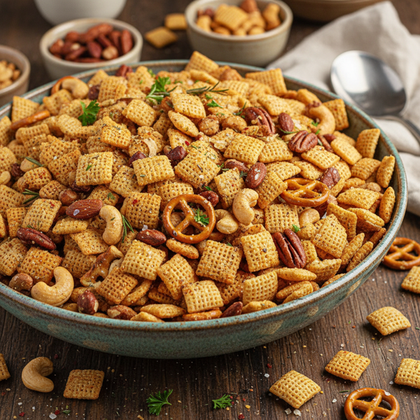 Savory Crispix Snack Mix recipe