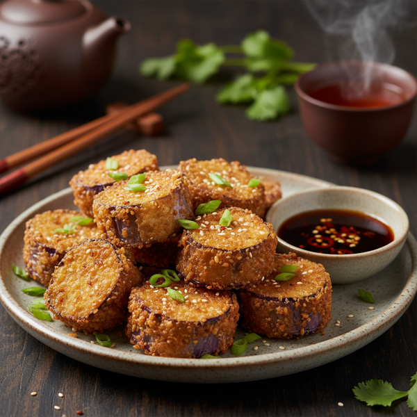 Savory Crispy Chinese Eggplant Bites recipe