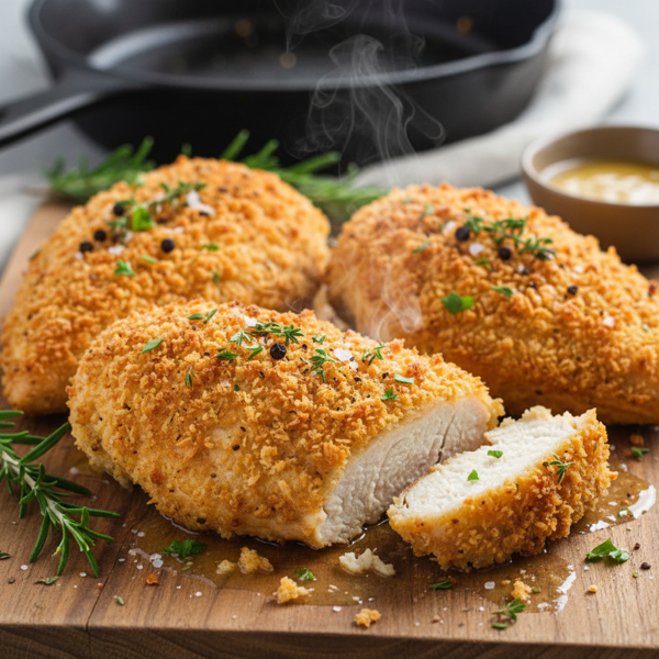Savory Crispy Oven-Baked Chicken Breasts recipe