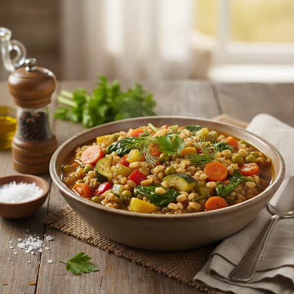 Savory Crock-Pot Barley Vegetable Medley recipe