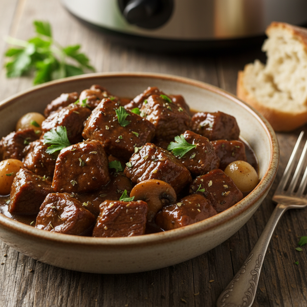 Savory Crock Pot Beef Tips in Rich Gravy recipe