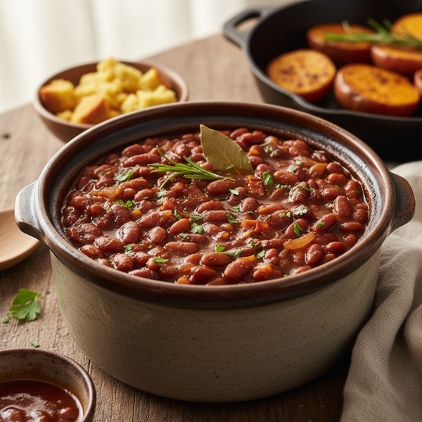 Savory Crock Pot Vegan Baked Beans recipe