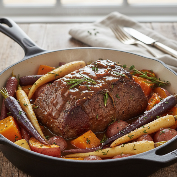 Savory Cross Rib Pot Roast with Root Vegetables recipe
