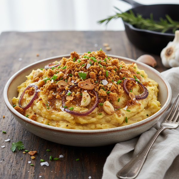 Savory Crunchy Garlic & Onion Mashed Potatoes recipe