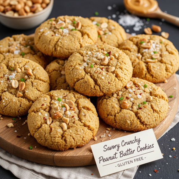 Savory Crunchy Peanut Butter Bliss Cookies - Gluten Free recipe