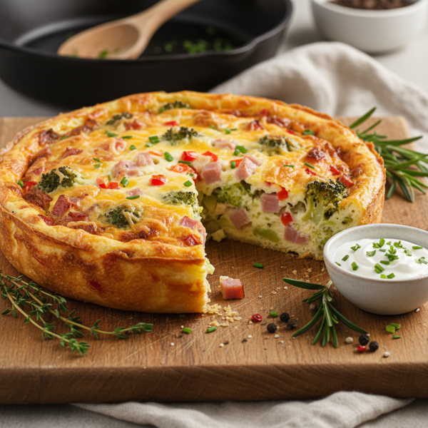 Savory Crustless Ham & Broccoli Quiche Delight