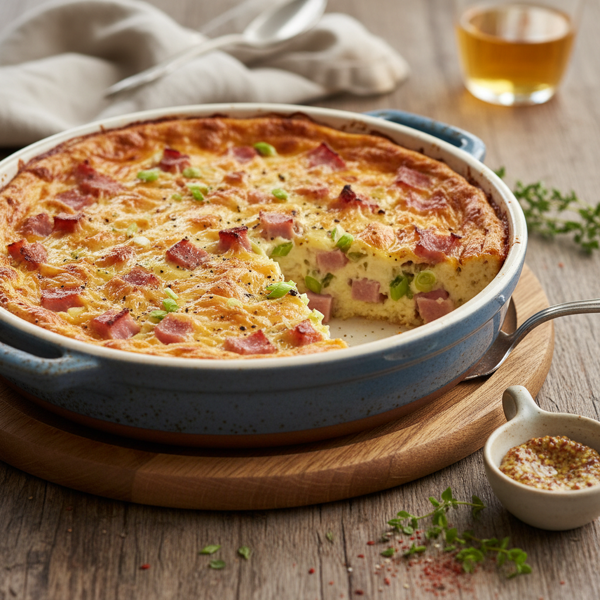 Savory Crustless Ham and Cheese Delight recipe