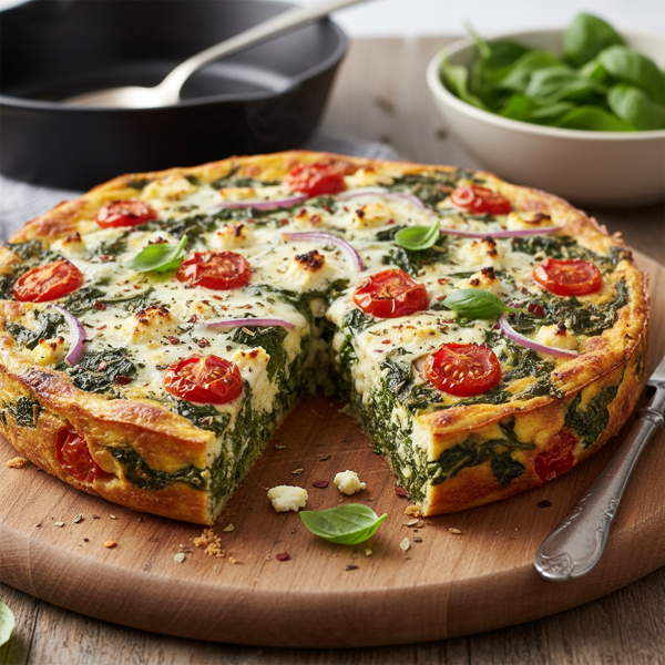 Savory Crustless Spinach Pizza Delight recipe