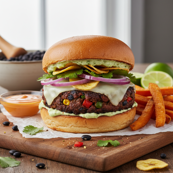 Savory Cuban Black Bean Burgers recipe