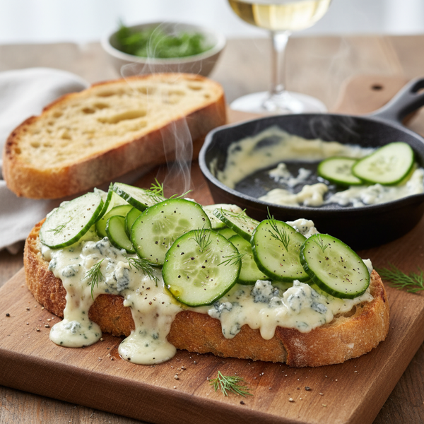Savory Cucumber Blue Cheese Melt recipe