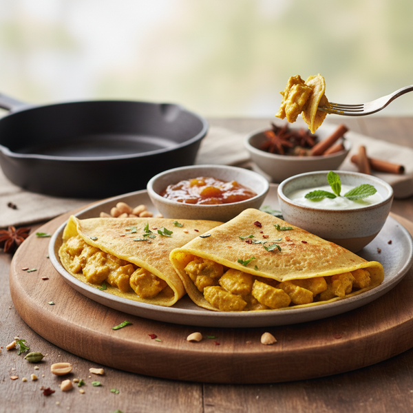 Savory Curried Chicken Crepes recipe