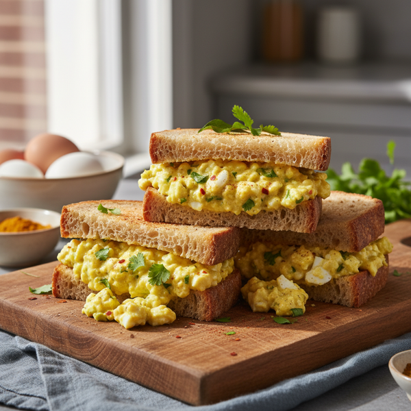 Savory Curried Egg Delight Sandwiches recipe