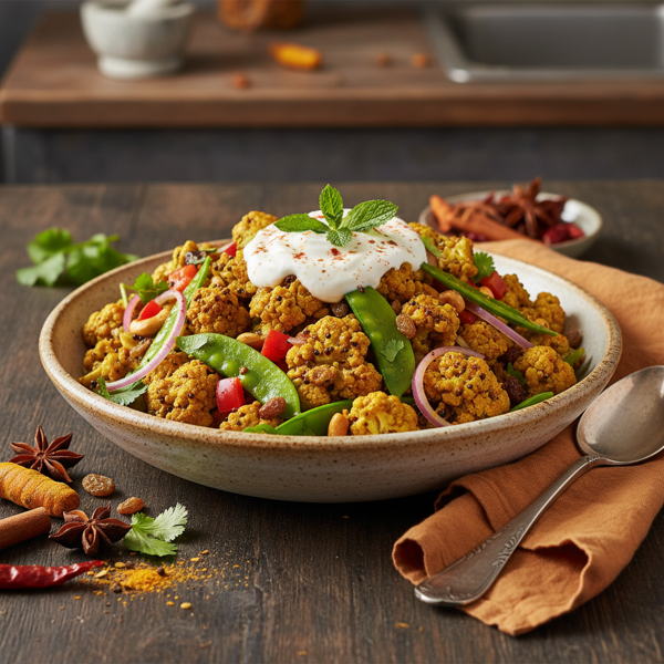 Savory Curry-Infused Cauliflower Salad recipe