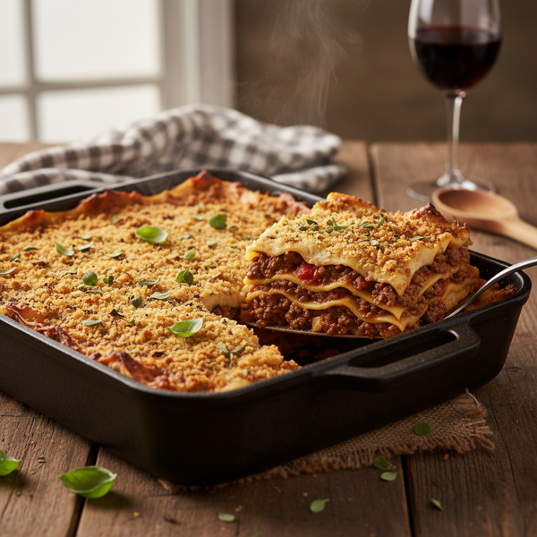 Savory Dairy-Free Meat Lasagne recipe