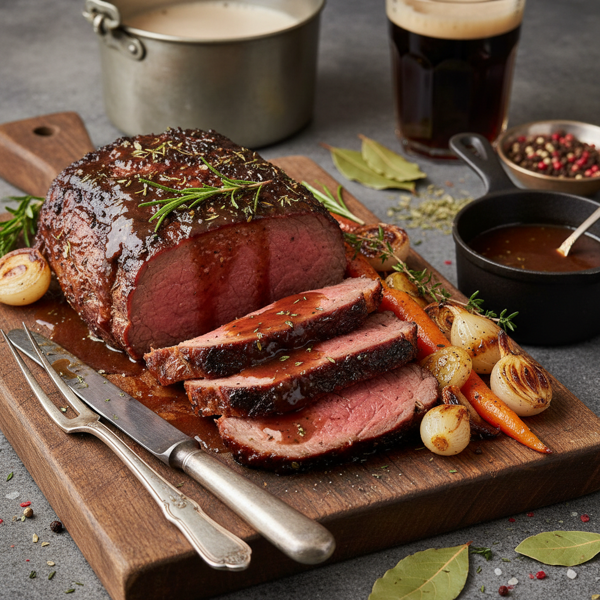 Savory Dark Beer Marinated Beef Roast recipe
