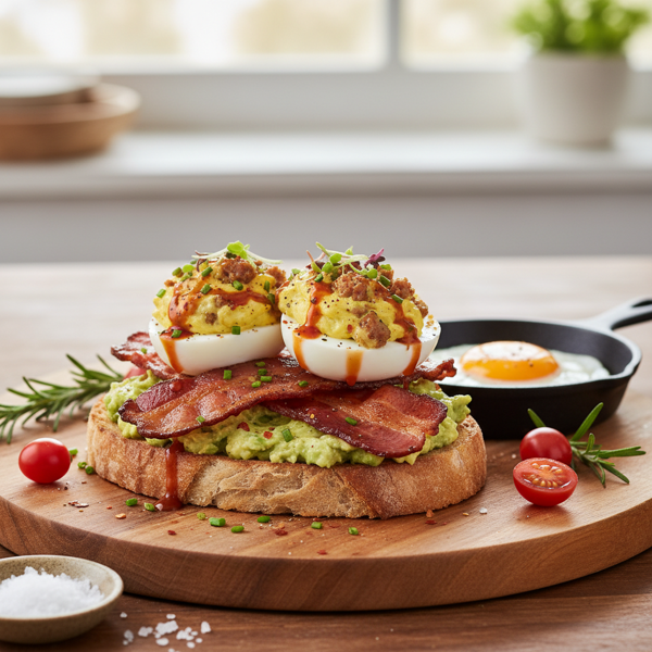 Savory Deviled Egg Breakfast Stack recipe