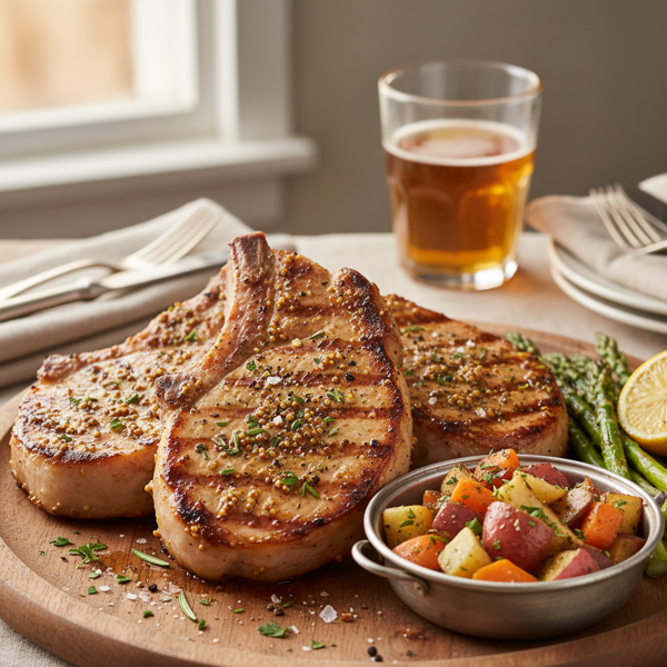 Savory Dijon Herb-Grilled Pork Chops recipe